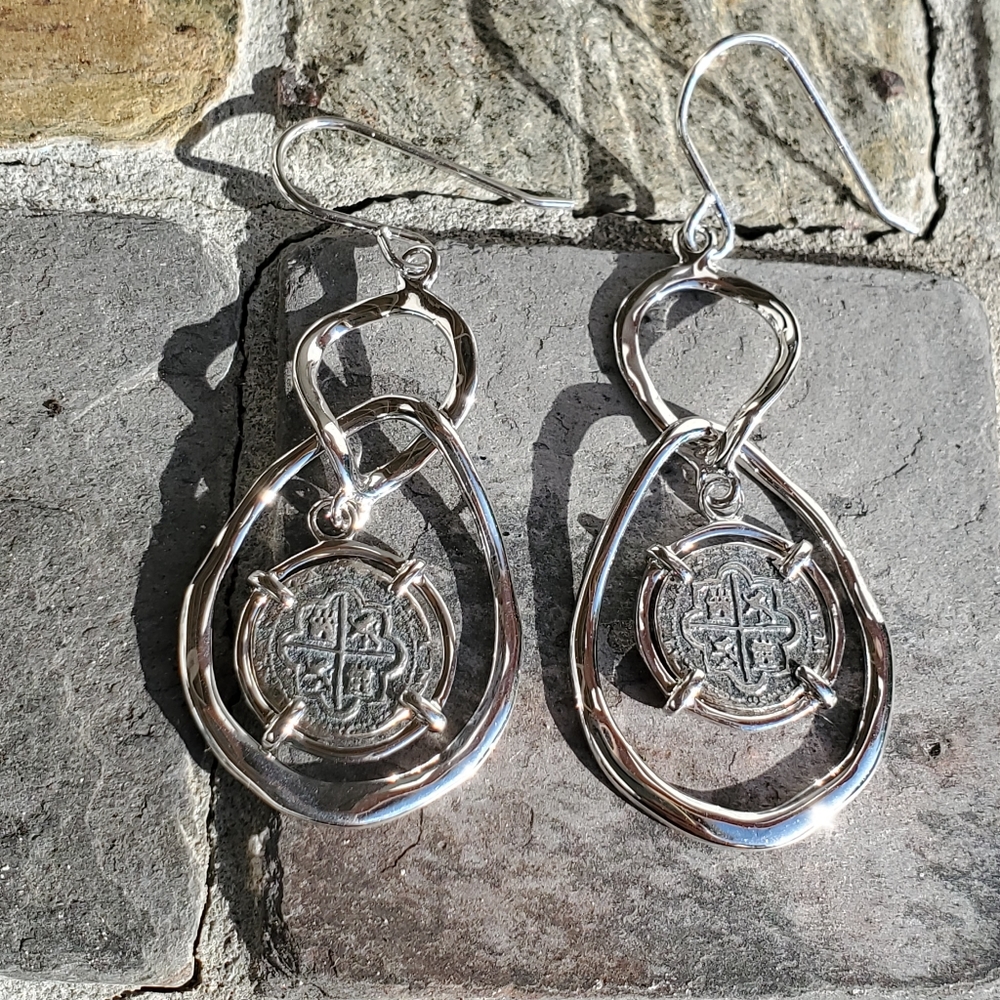 Atocha silver coin earrings - Picture 5 of 6